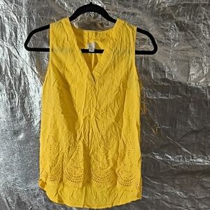 A New Day Bright Yellow V-Neck Top